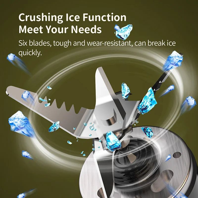 Versatile 500ml Portable USB Juicer with 6 Blades - Perfect for Fresh Juice, Milkshakes, and Ice Crushing!